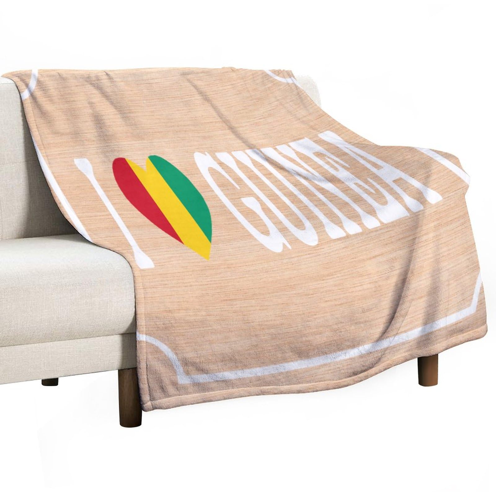 Couverture I Love Guinea douce de 127x152 cm pour réchauffer vos soirées canapé