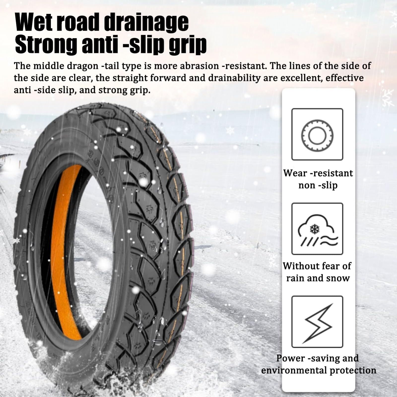 3.50-10 Bezdętkowy Opona Terenowa 3.50/10 z Wzmocnionym Amortyzowaniem dla Felg 10 Cali z 3 50 10 8PR 58J 520lbs Hulajnoga E-Bike