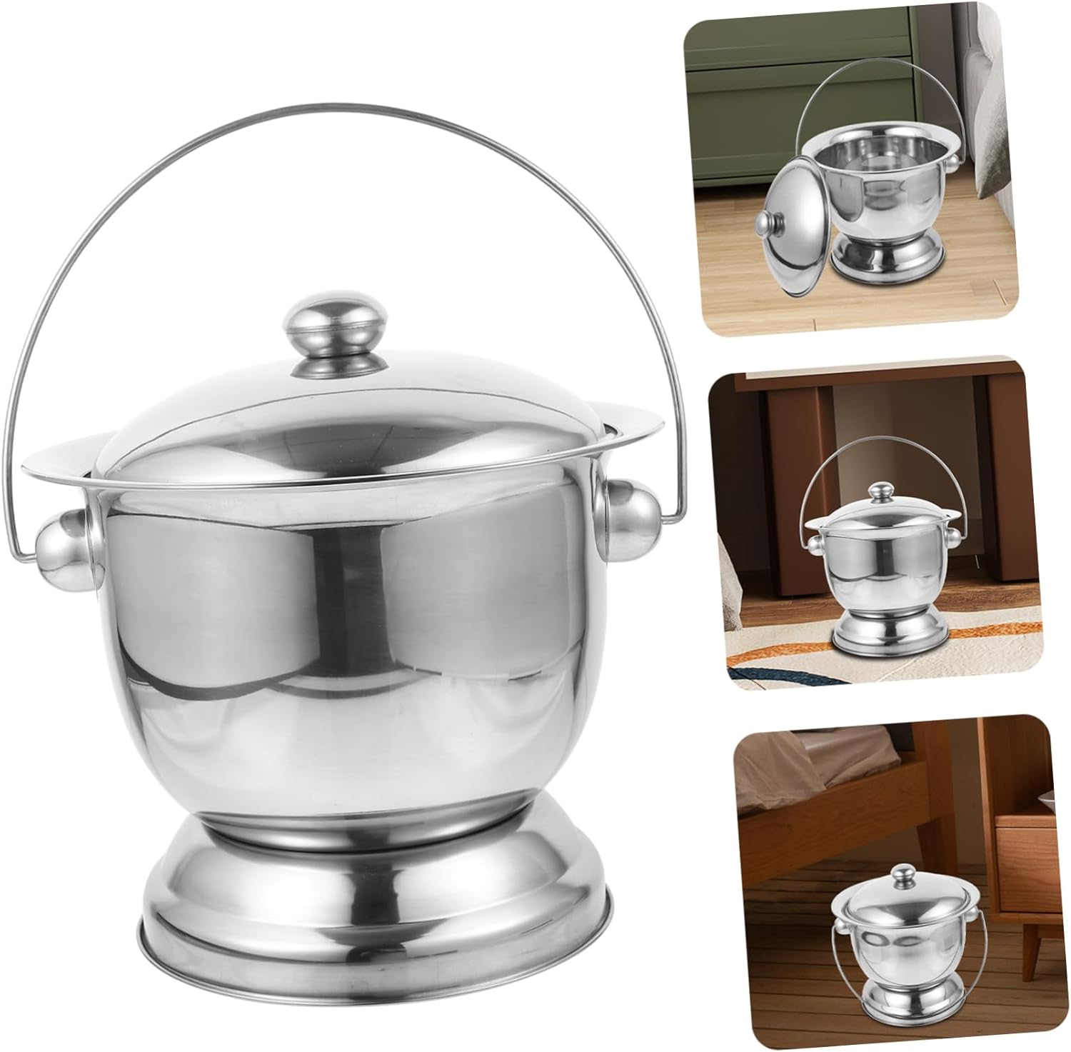 1Set Portable Urinal Bucket with Lid Durable Spittoon for Elderly Teens and Adults Easy to Clean Smooth Edges for Home Hospital Camping Use