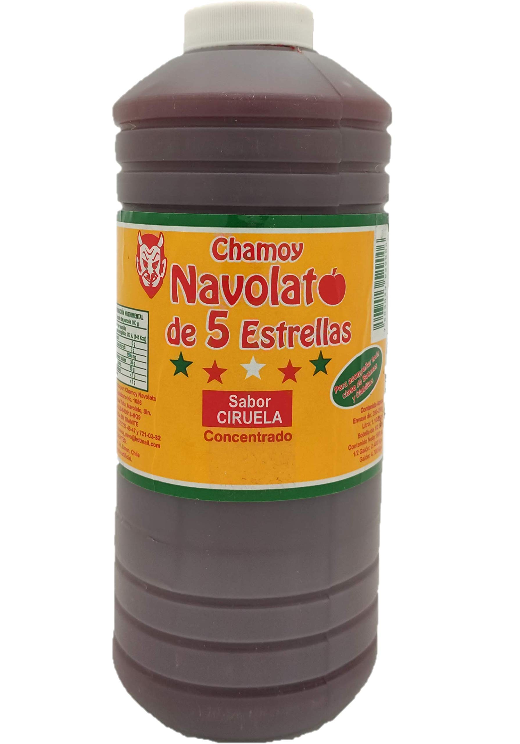 Chamoy Navolato (1 Liter) 100% All Natural with Real Plum Pulp, Classical Mexican slightly spicy snack food sauce