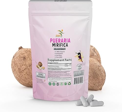 Miniatura 4 de Pueraria Mirifica (Kwao Krua Kao) Píldoras 10000mg equivalente extra potente 101 extracto en polvo importado de Tailandia, 100 cápsulas vegetales
