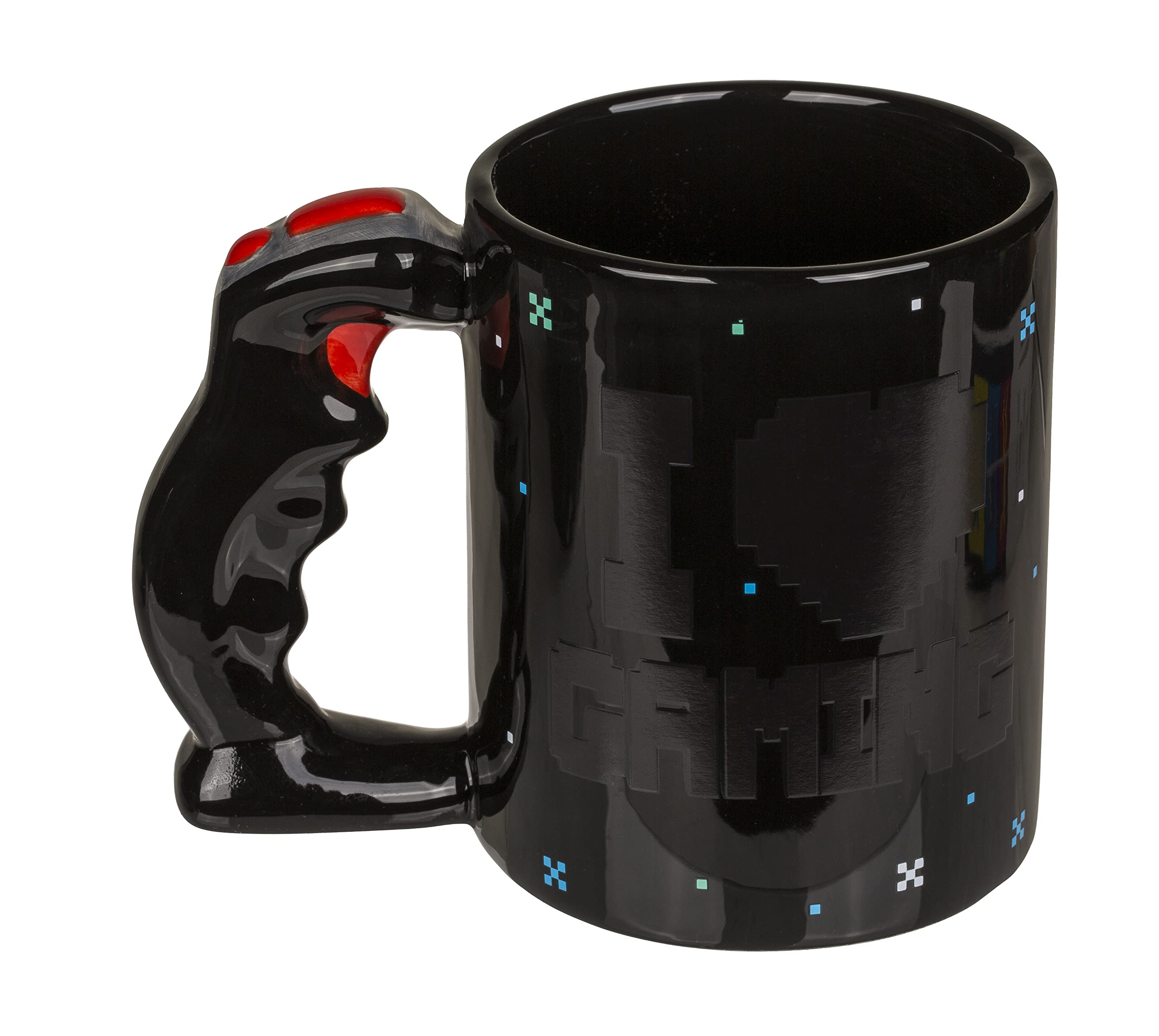MIJOMA Gamer - Tazza da caffè con manico controller, in ceramica, capacità 300 ml, per bevande calde e fredde (Game Over