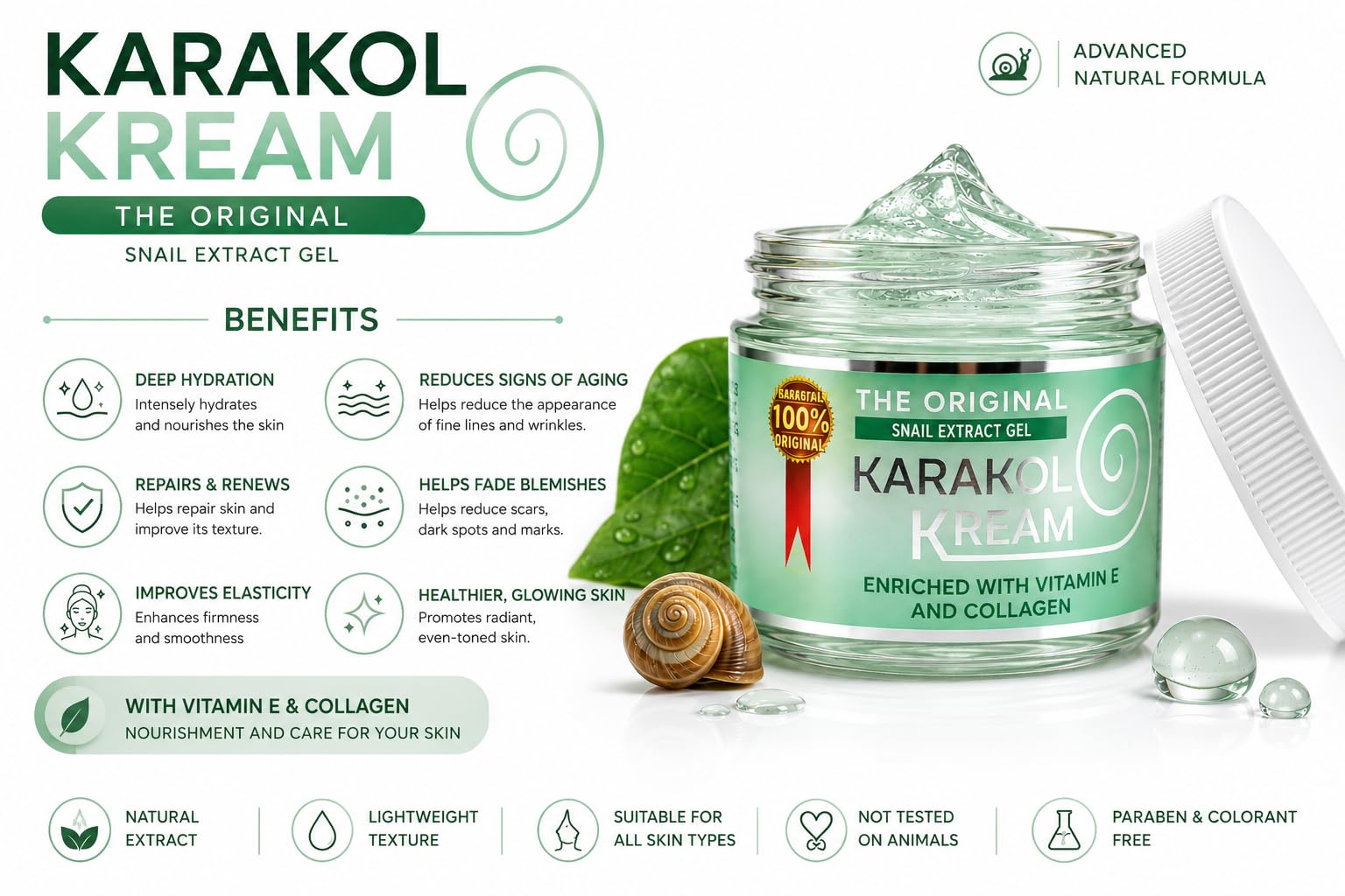 Amazon.com: Karakol Kream Baba De Caracol Cream Celltone Manchas