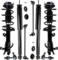 Vista 376 de Detroit Axle - Kit de puntales delanteros para Ford 2000-2004 Focus 2 puntales con muelle helicoidal 2 brazos de control inferiores con rótulas 2001