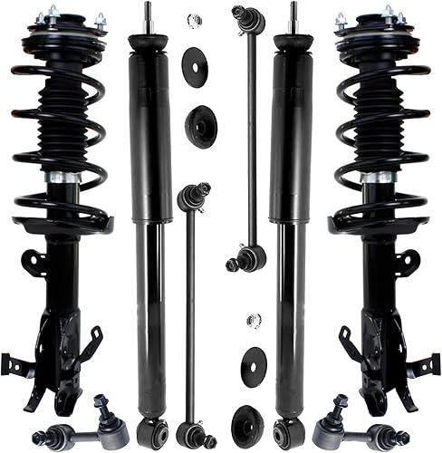 Miniatura 376 de Detroit Axle - Kit de puntales delanteros de 6 piezas para Chevrolet Aveo Aveo5 Pontiac G3 Wave, barra estabilizadora, varillas de acoplamiento