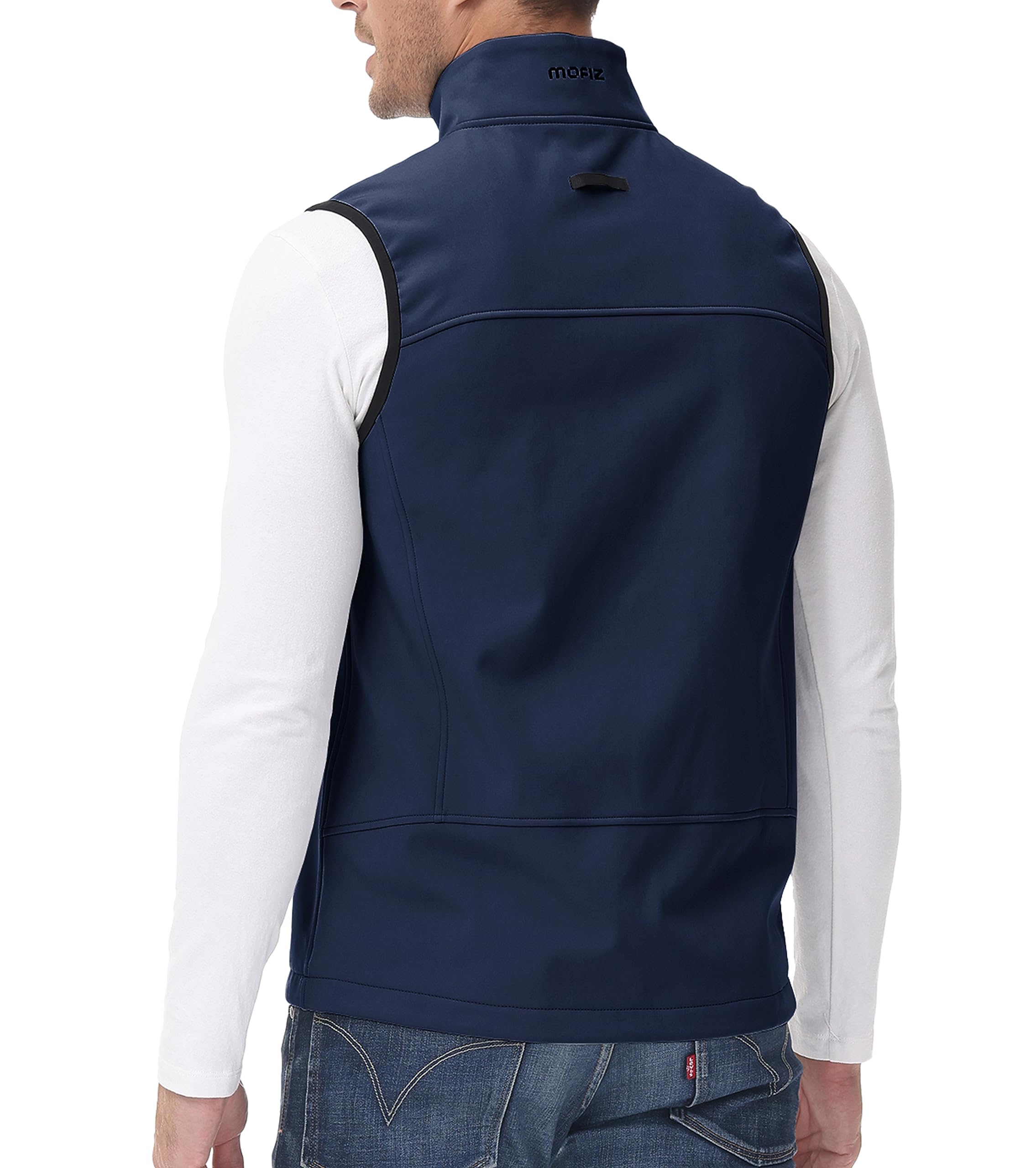 MoFiz Gilet d'extérieur pour homme, veste coupe-vent sans manches avec fermeture éclair intégrale, doublure en polaire, légère et coupe-vent pour la randonnée, le golf