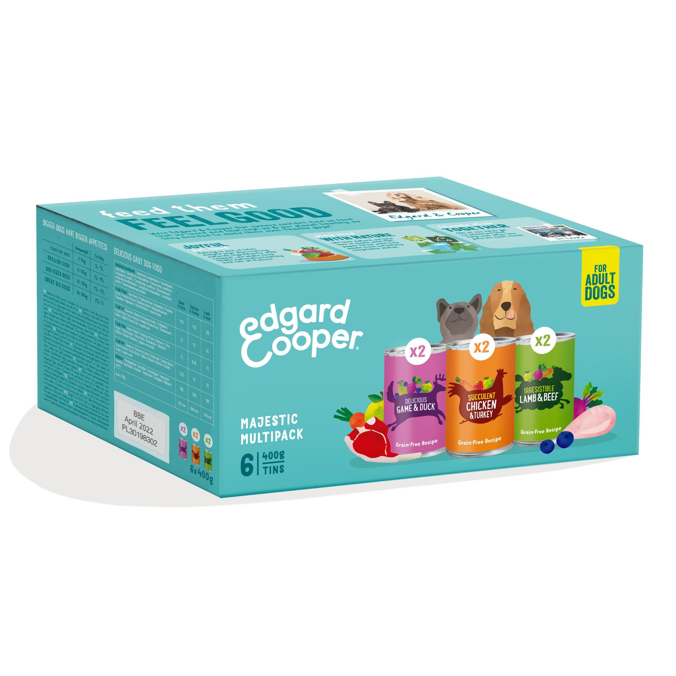 Edgard & Cooper Edgard&Cooper Umido per Cani Confezione MULTIPACK 6 Lattine da 400 g