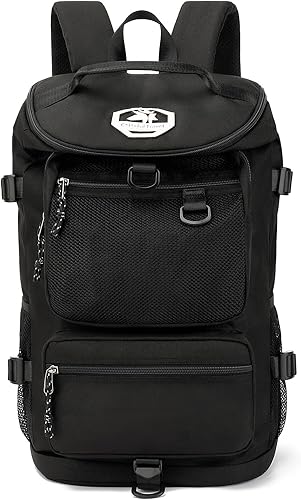 Vista 27 de mochila de gimnasio con compartimento para zapatos, bolsa de lucha con 4 tipos de método de espalda, impermeable para deportes, caminata y portátil