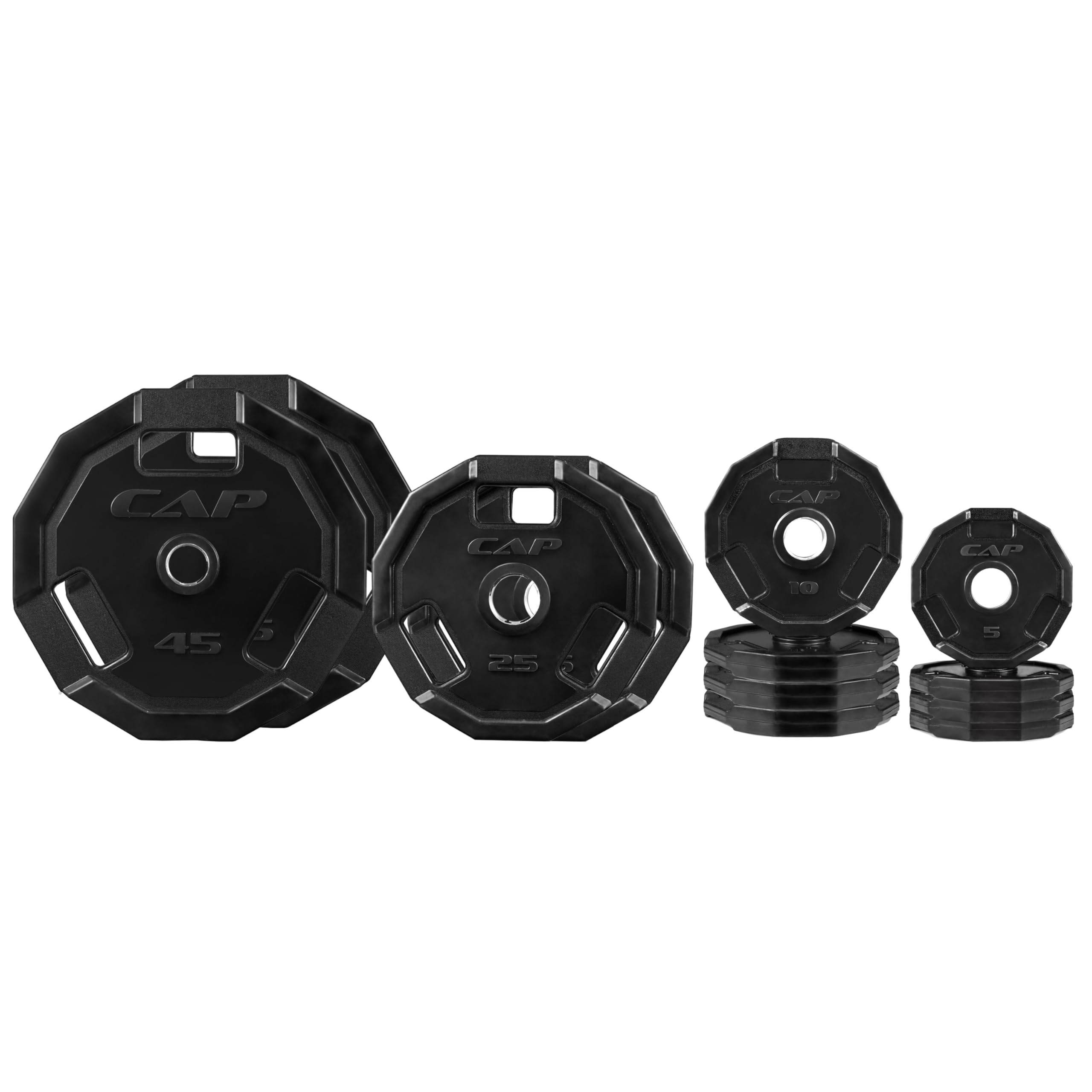 CAP 200lb Pro Olympic 2-Inch Rubber Coated Weight Plate Set
