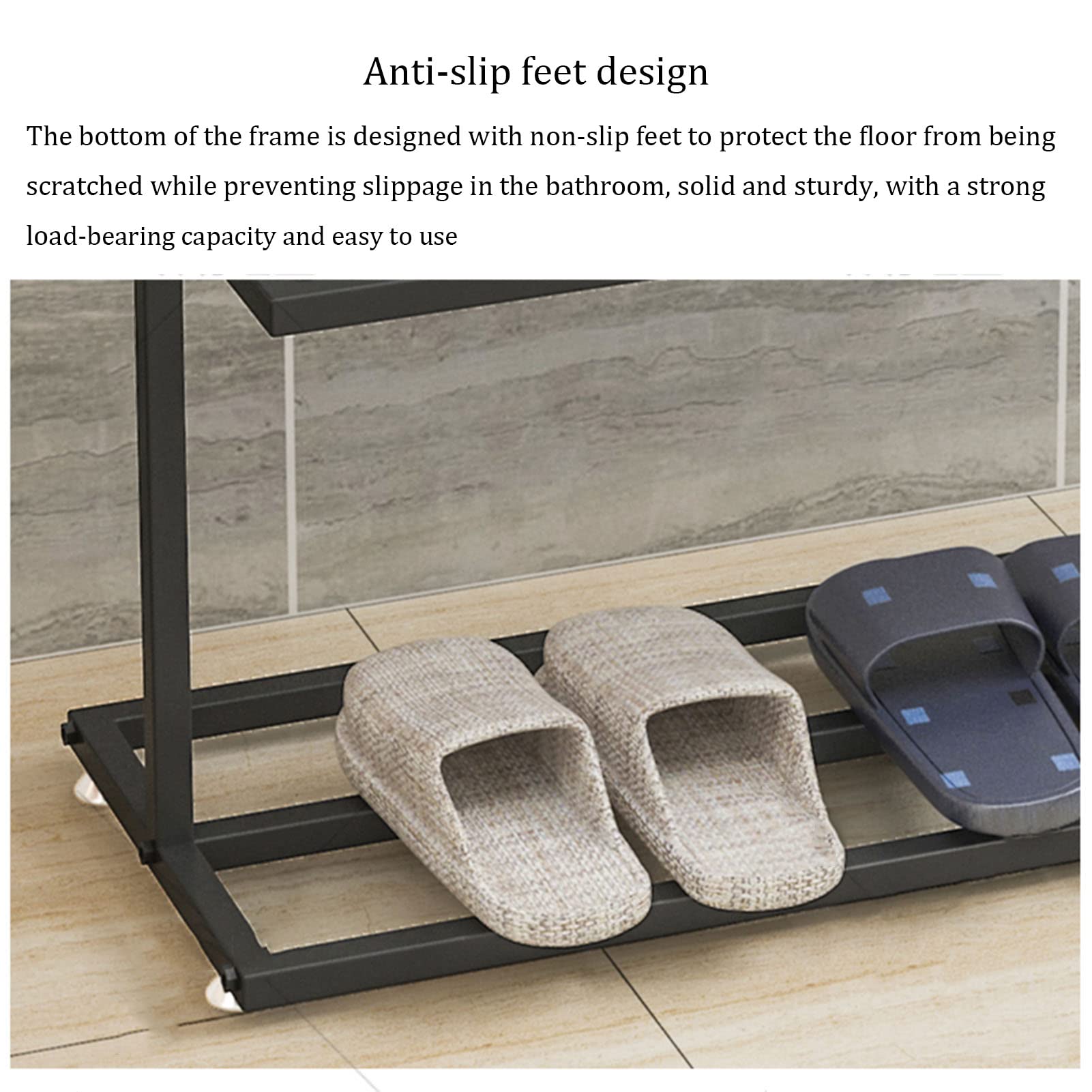 Tienda de Ropa Tidy Rails Toallero de pie, Soporte para Secado de Toallas de baño de 3 Pisos con Estante de Almacenamiento Inferior, Soporte para Toallas de SPA o Junto a la piscin