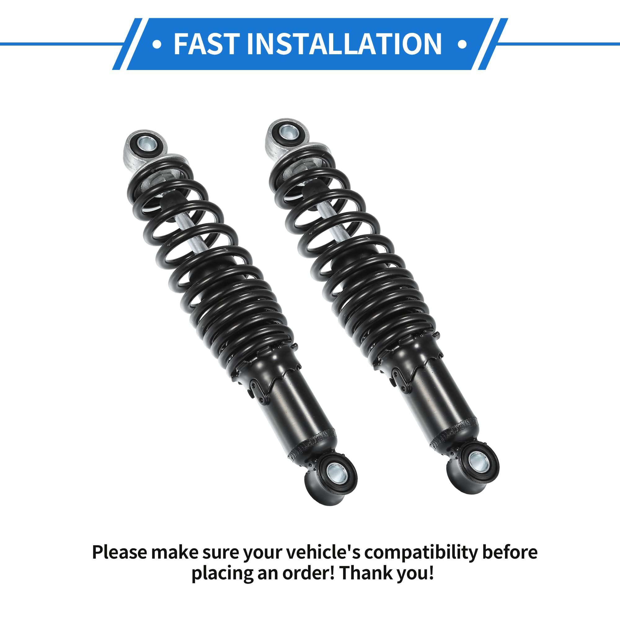 1 Coppia Ammortizzatori Posteriori per Moto, Ammortizzatori Posteriori ad Aria da 280mm Universali per Moto in Acciaio Resistente Nero Destro Sinistro