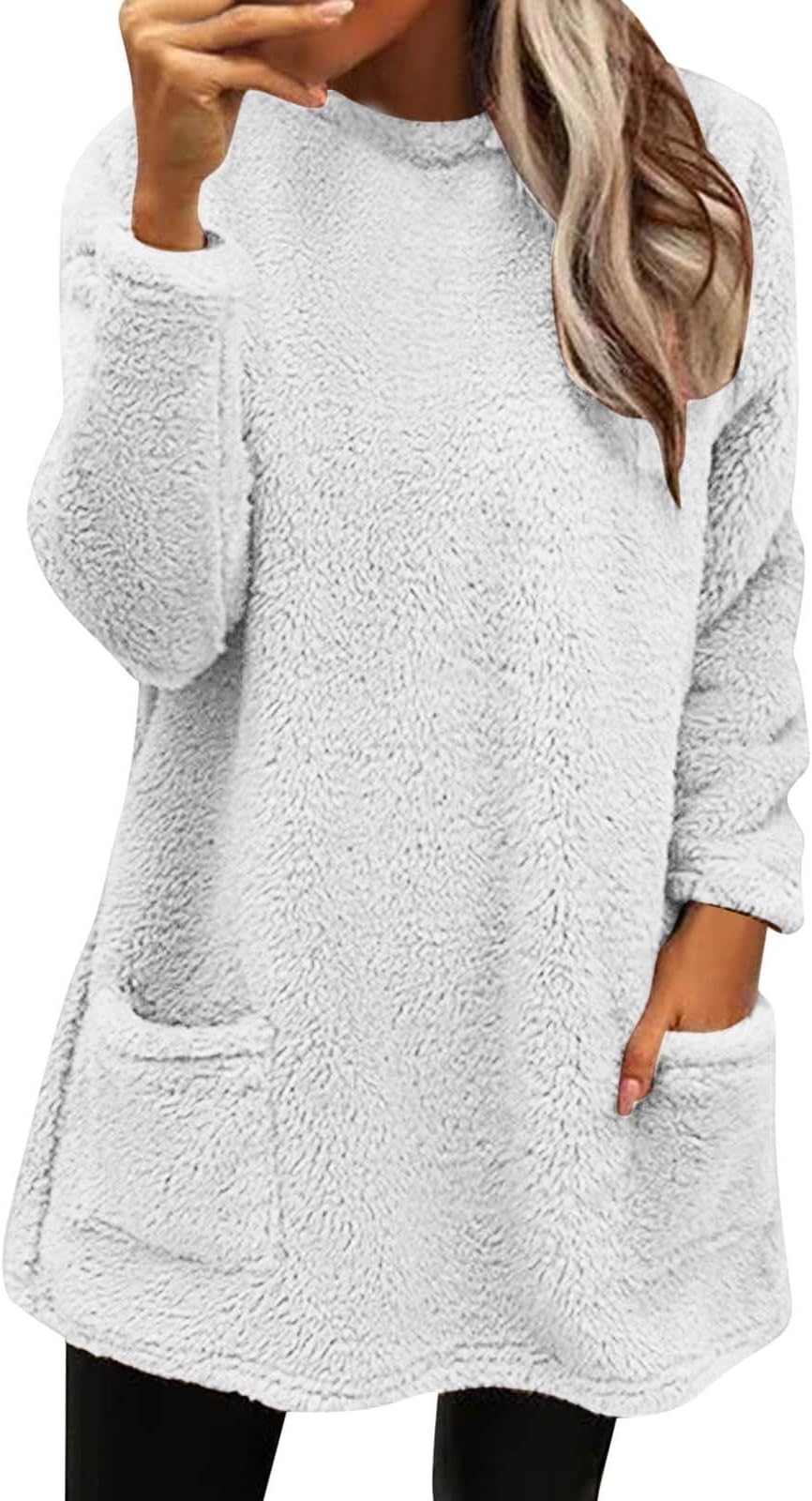 Hoodies for Women Fleece Linend Warm Sweatshirt Hoodies Long Sleeve Tunic Pullover with Pockets Warm Winter Hoodies