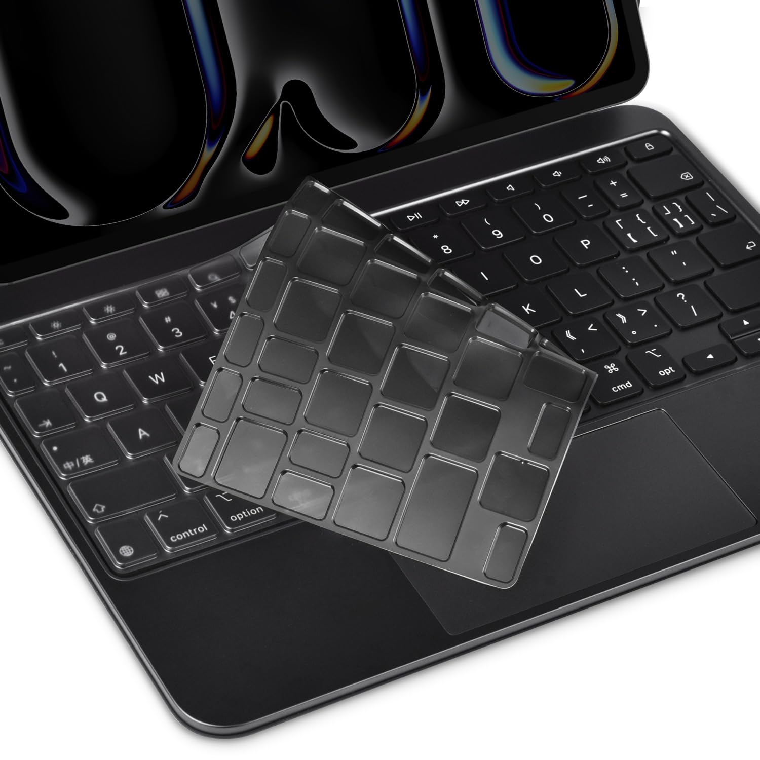 Keyboard Cover Skin Compatible with 2024 Apple iPad Pro 11-Inch M4 Chip Model A2836 A2837 with Magic Keyboard, Tinted TPU Protector for iPad Pro 11