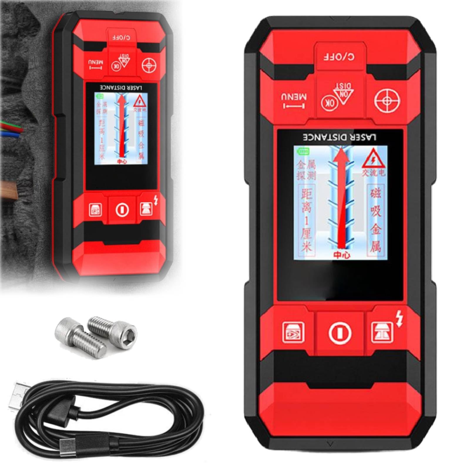 Multifunctional 4-in-1 Wall Scanning Detector, 2025 New Stud Finder with Smart Sensor, HD LCD Display, Accurate Positioning for Ac, Wire, Steel, Wood, Metal Inspection