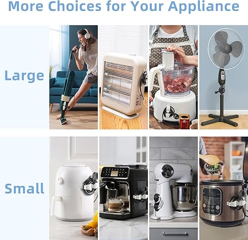 Miniatura 6 de Organizador de cables para electrodomésticos, pequeño y grande, paquete de 8 unidades, organizador de cables para electrodomésticos, mezcladores,