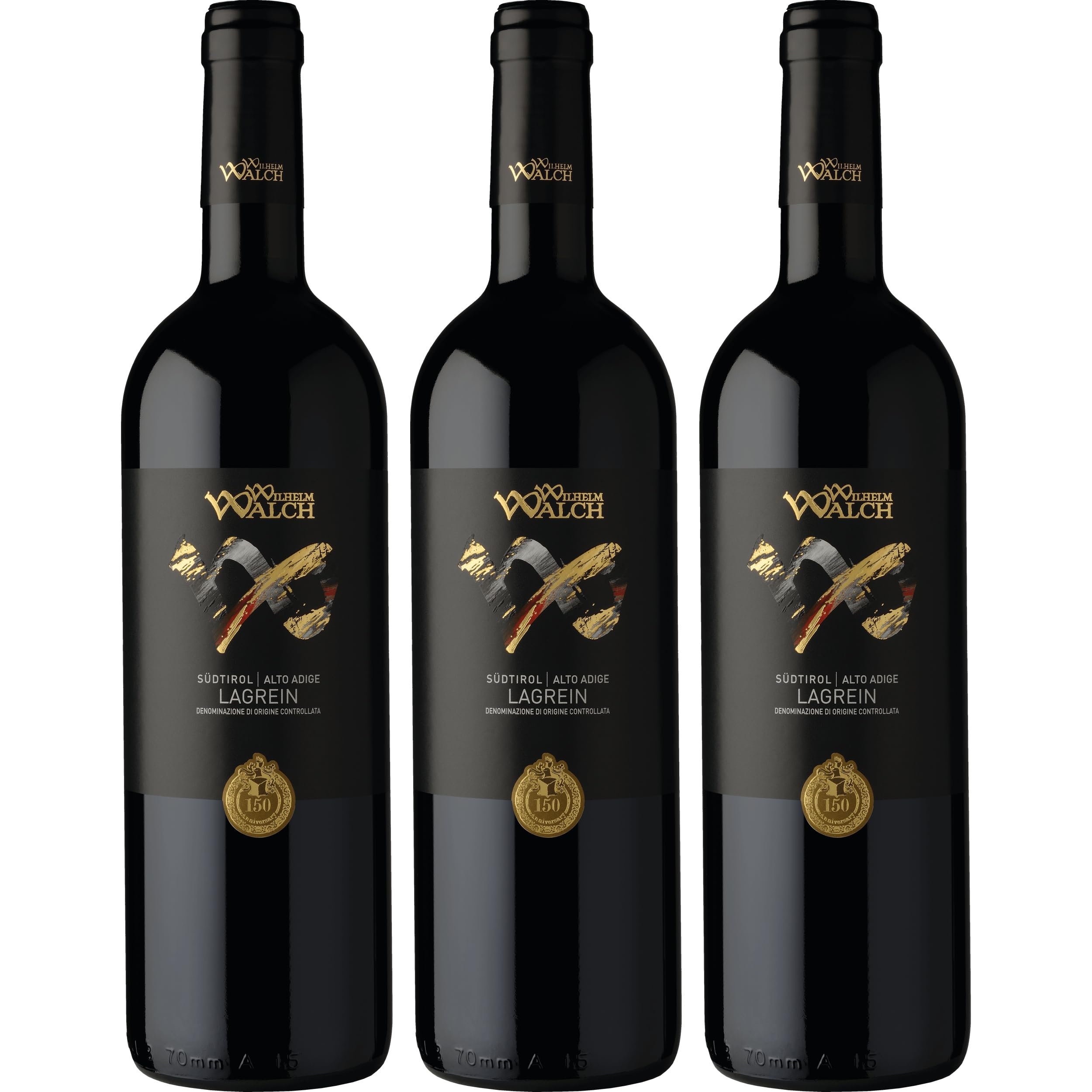 Wilhelm Walch Lagrein Südtirol DOC Rotwein rot trocken Italien inkl. FeinWert E-Book (3 x 0.75 l)