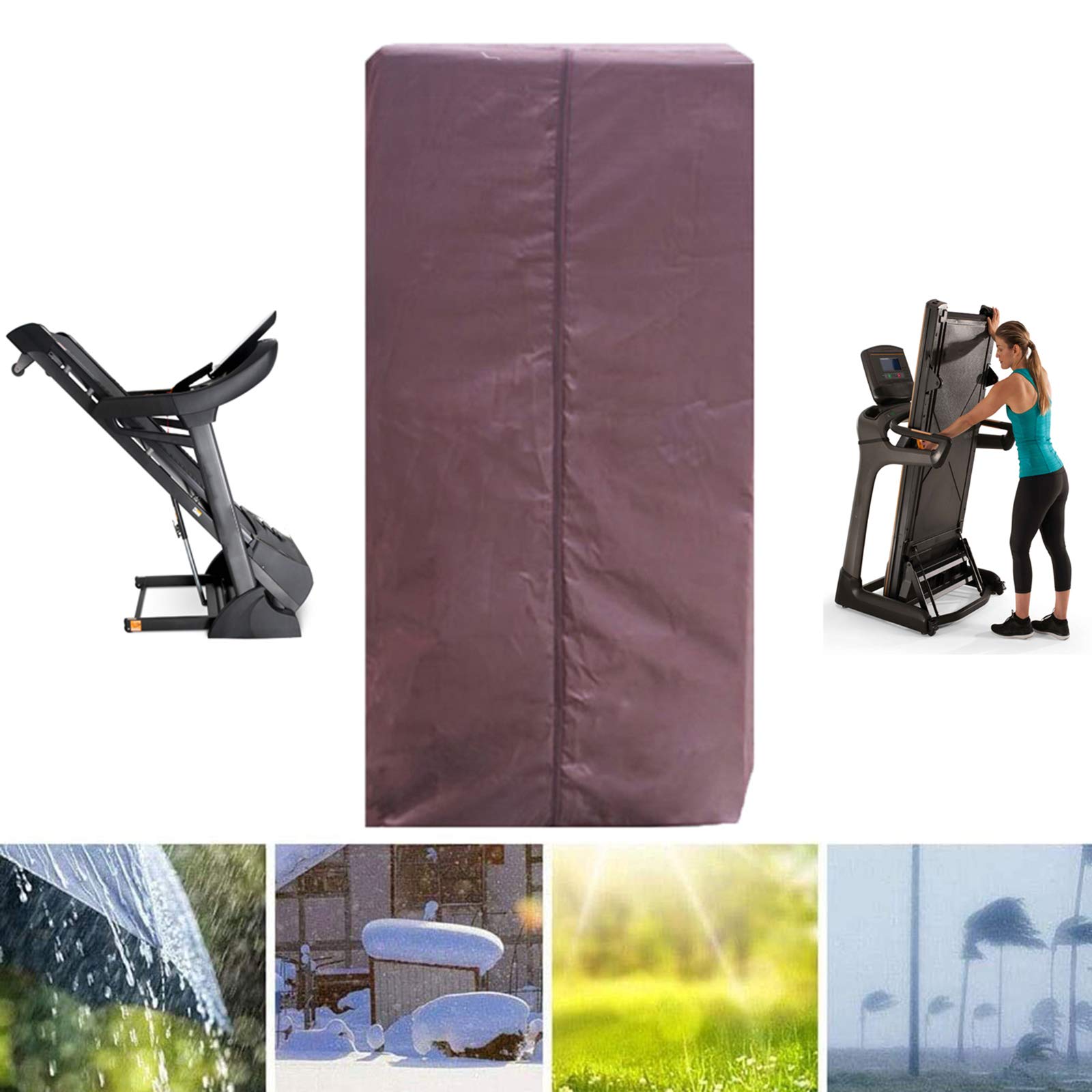 Azatemgo Laufbandabdeckung 200x95x150 Cm – Wasserabweisend, UV-beständig, Mit Reißverschluss (für Nicht Klappbare Laufbänder)