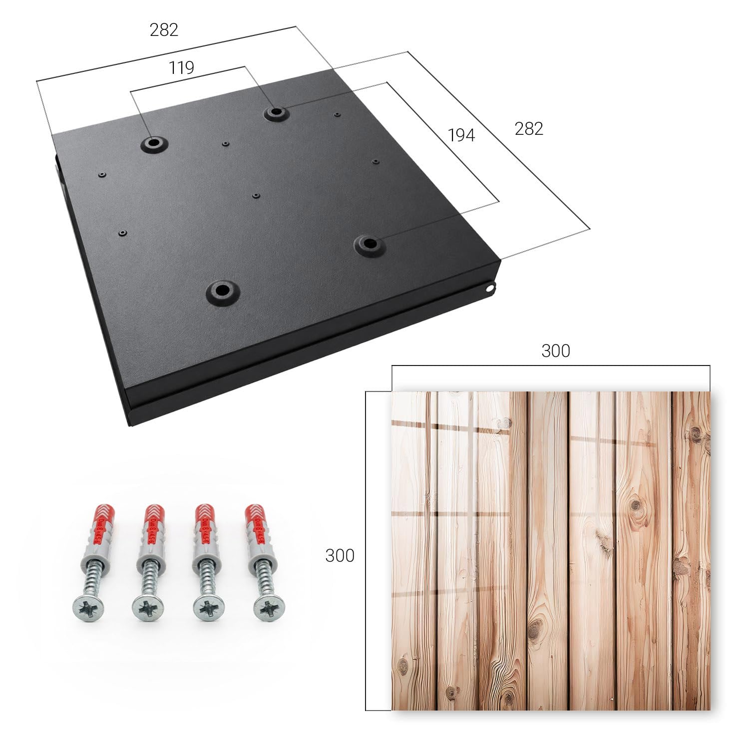 Cassetta portachiavi in vetro 30x30 cm Tavole di legno Porta Sinistra Nero | Appendiabiti | Bacheca | Vetrinetta | Nicchia | Casellario | Armadio | Gancio | Quadro | Mobiletto | Contenitore | Supporto