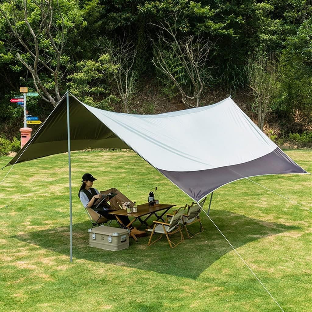 telo per amaca da campeggio, Telo da campeggio Telo da campeggio con pali Telo da tenda Telo da amaca Telo antipioggia Telo parasole portatile Telo da campeggio