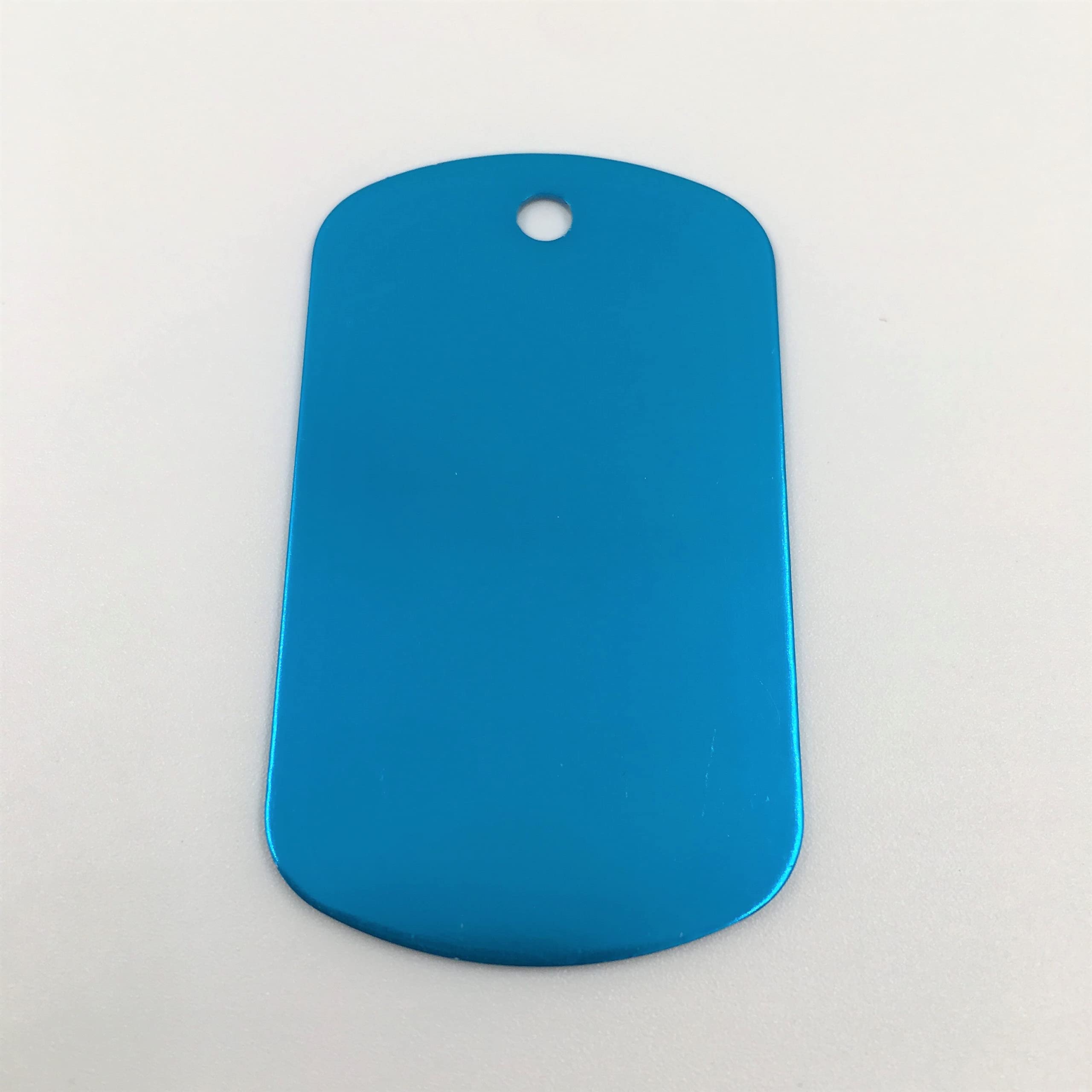 NUO RUI Colorful Rectangle Anodized Aluminum Stamping Blanks Discs for Craft Tags (Pack of 10) (Lake Blue)