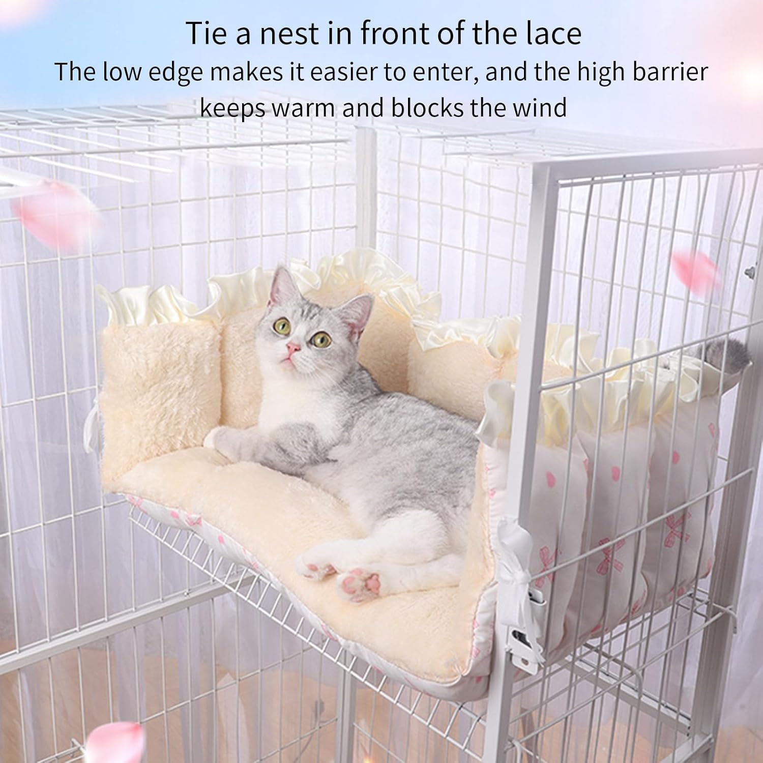 Multipurpose Cats Bed for Rest and Sleep Winter Warmth PP Cotton Filled Cushion with Flower Pattern Resting Pad Warm Bed