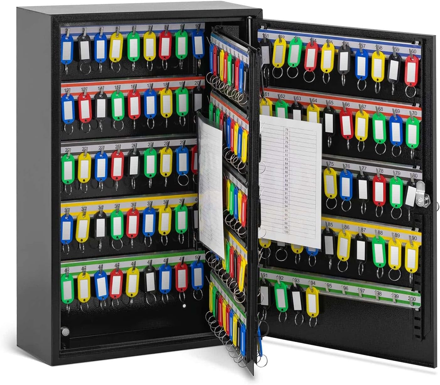 HMF 13049-07 Schlüsselkasten Abschließbar, 49 Haken, 32 X 23 X 7 5 Cm Lichtgrau