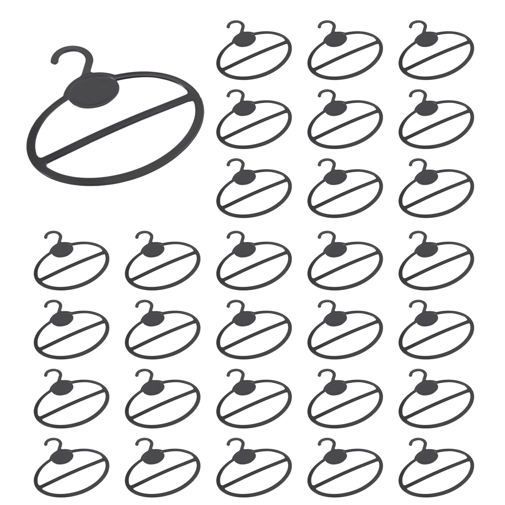 Vjsujehgy 120x Scarf Shawl Tie Holder Organizer Oval Plastic Hangers Storage Hangers Black