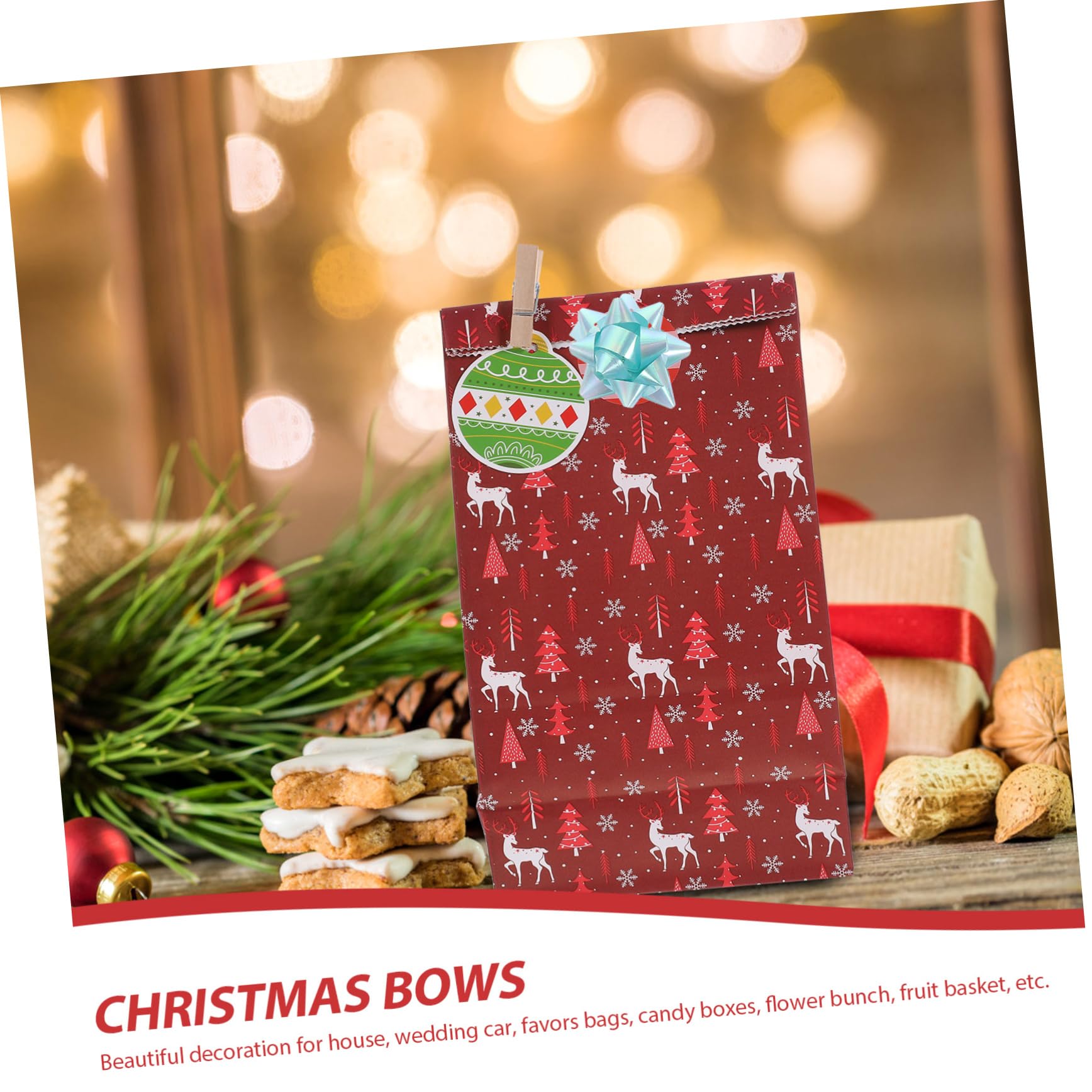 350 STK Schleifen Zu Weihnachten Ziehen Korbbögen Besonders Zugbügel Vorhanden Geschenkverpackung Zugschleifen Weihnachtliche Metallische Bögen Weihnachtswickelbögen Bogen