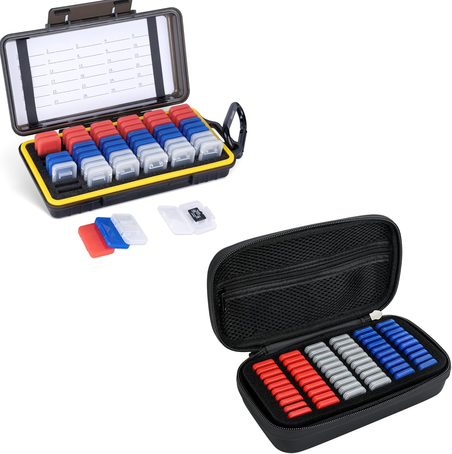Hard ABS + EVA：Hard ABS TF Card case with EVA PU TF Card case