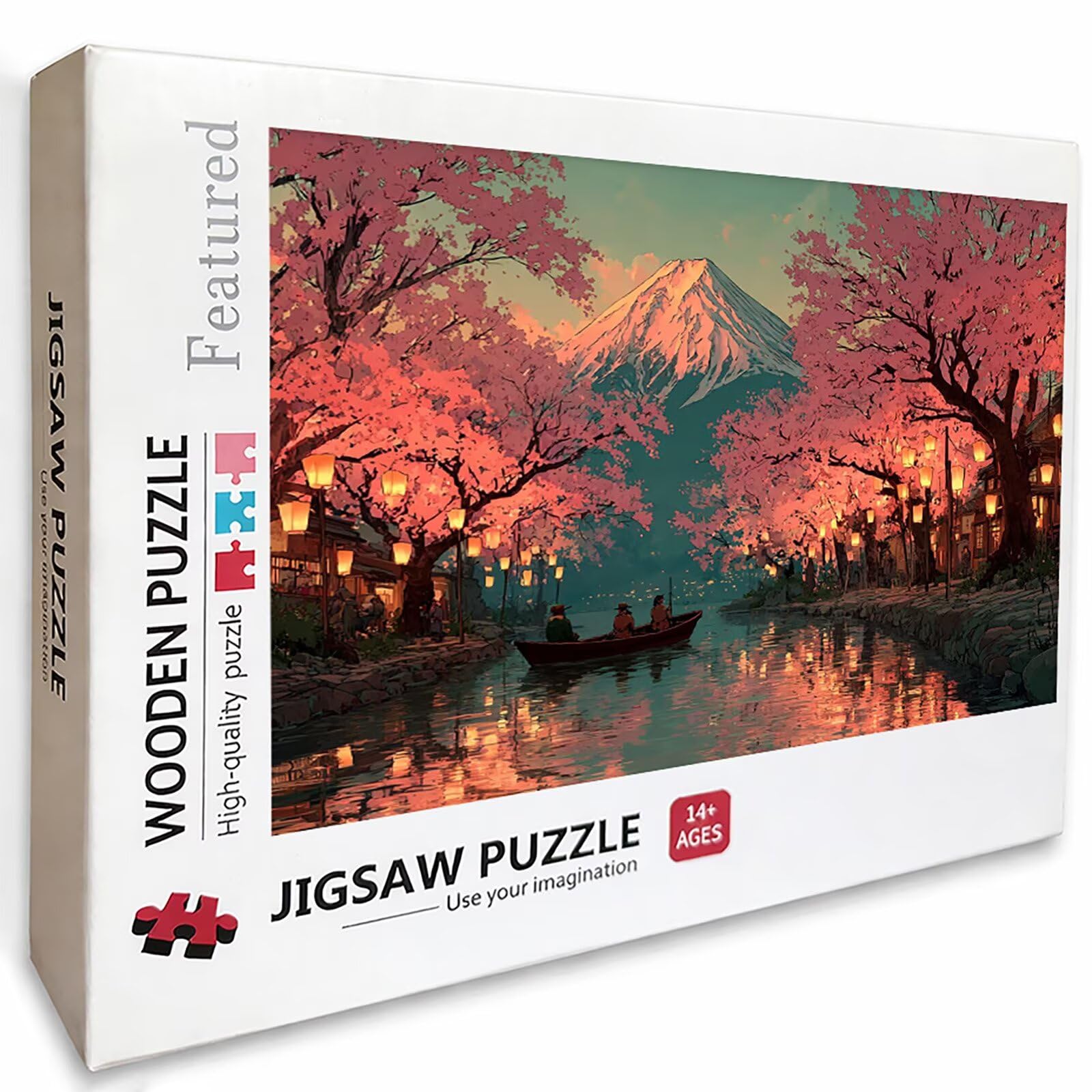 Puzzle Arte con Scatola Vista Notturna, Monte Fuji Puzzle Legno 5000 Pezzi Adulti 156x105cm, Attività di Intrattenimento ad Alta Difficoltà, DIY Classici Gioco, Jigsaw Per Tutta La Famiglia, 1-6947