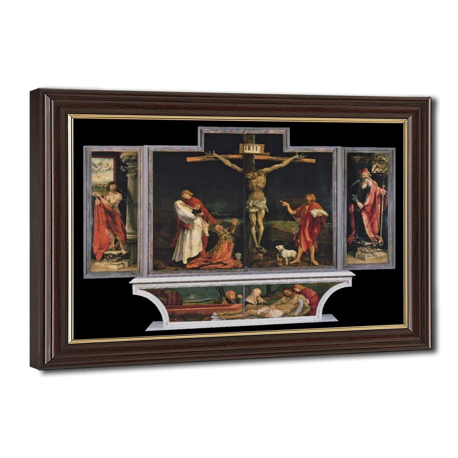 WCYB Matthias Grünewald - The Isenheim Altarpiece Prints Posters Canvas Deco Paintings Wall Art For Office Living Room Hangable Frame 20" L X 30" W