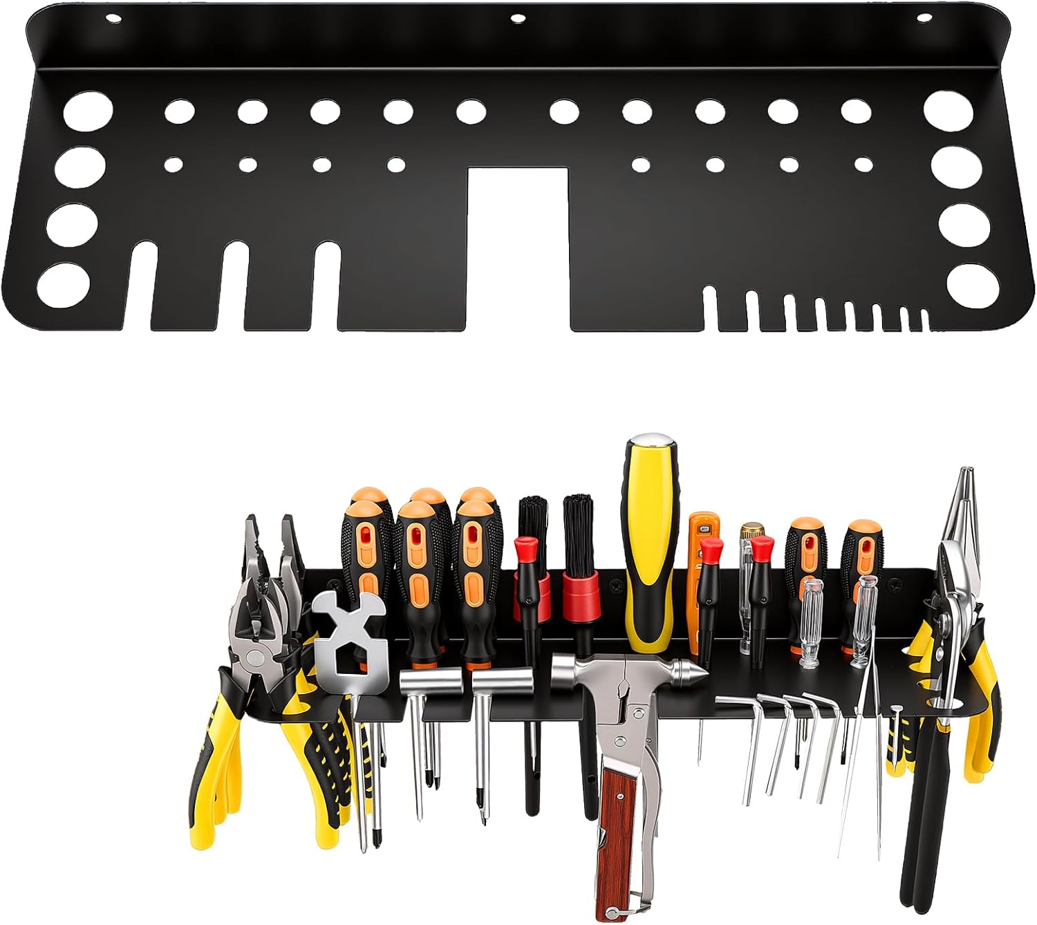 Screwdriver Organizer, Pliers Rack, Hammer Holder, Heavy Duty Wall Mounted Tool Storage Rack, Hand Tools Organizer, Metal Organizer for Garage Workshop, Garage Tool Organizer Wall Mount