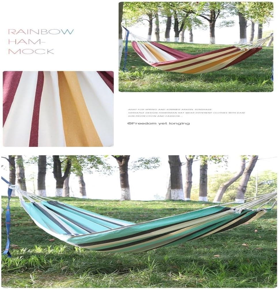 Hammock Double Thickened Cotton Canvas Camping Hammock Sheets Double Hammock Outdoor Camping Swing Dormitory Hanging Chair Hammock Outdoor(D)