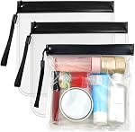 3Pcs Clear Travel Toiletry Bags 20 * 20cm Clear Bags TSA Approved Liquid Bags Leak Proof Travel Bag Carry On Airport Airline Compliant Bag Portable Waterproof Makeup Bags Airport Security (Grey)