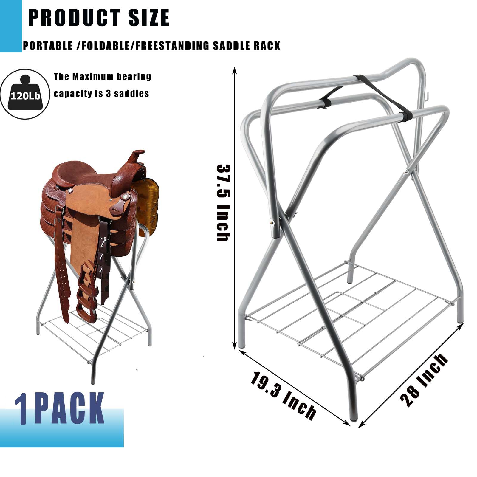 Lot De 2 Supports De Selle Pliables HDYEGY - Noir - Pour Selles Anglaises Et Western