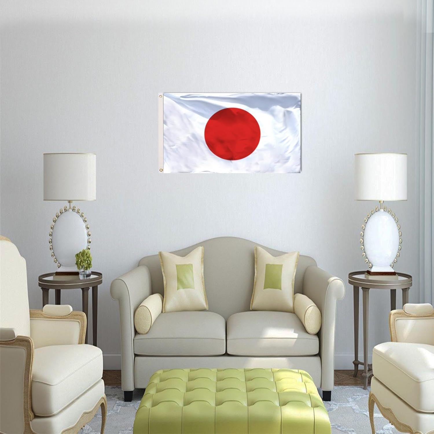 3x5 Japan Japanese National Flag Outdoor Double Sided Vivid Color Japanese Country Flag Heavy Duty 210D Nylon Cloth with 2 Brass Grommets 4 Rows of Stitches