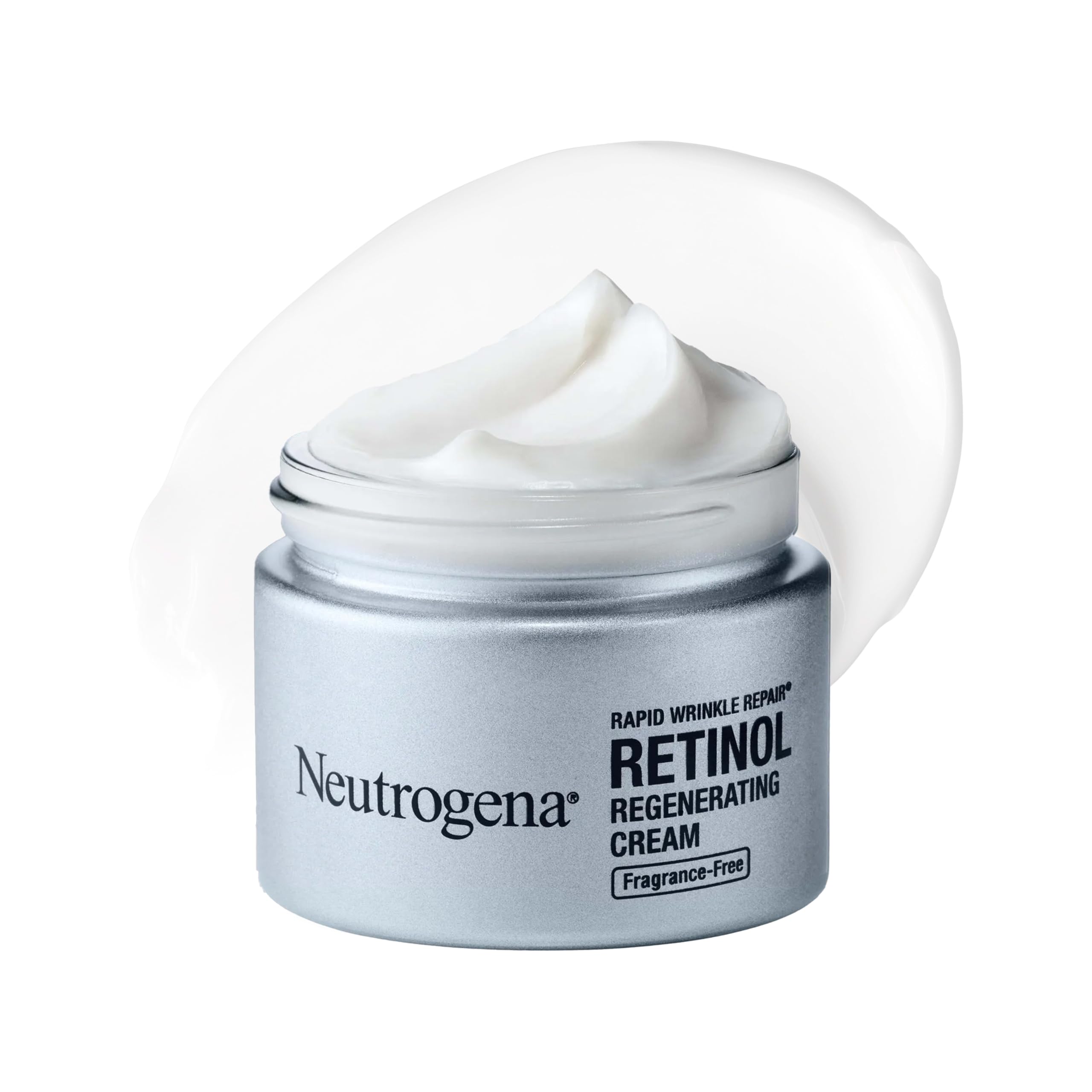 Neutrogena Rapid Wrinkle Repair Crème au Rétinol à l'Acide Hyaluronique, Crème Anti-Rides, Crème Hydratante , Éliminer les Taches Sombres pour le Visage, Crème de Jour et de Nuit 48,2 g