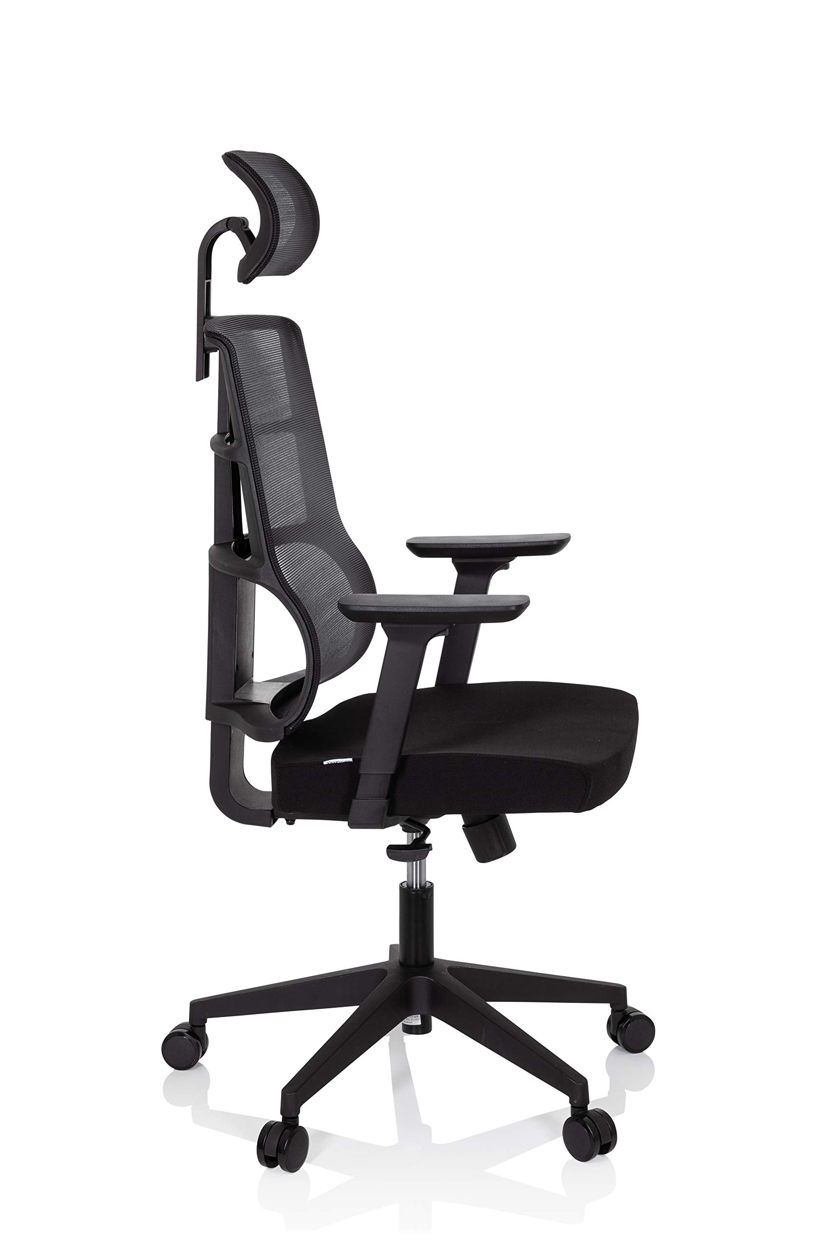 HJH Office 714607 Sedia da ufficio professionale Ergo LINE II PRO Tessuto Arancione Sedia girevole ergonomica con supporto lombare e poggiatesta