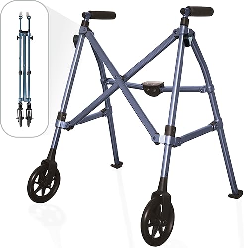 Stander Wonder Walker - Pantalón corto para adultos, personas mayores y ancianas, ligero y plegable con ruedas de 6 pulgadas y deslizadores de esquí