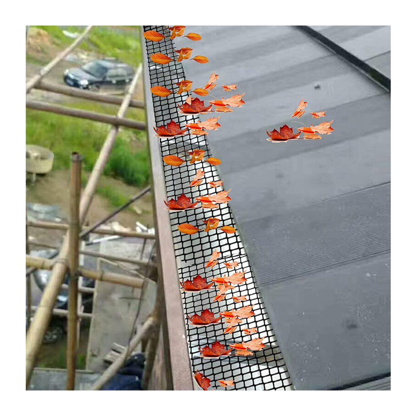 Grillages De Protection Gouttière 8m Avec 15 Clips - Protection Anti-Feuilles Plastique Noir