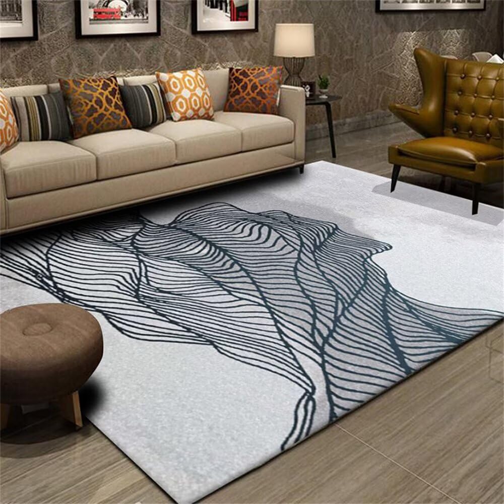 Tapis lavable gris 100x150 cm doux pour chambre d'ado et bébé