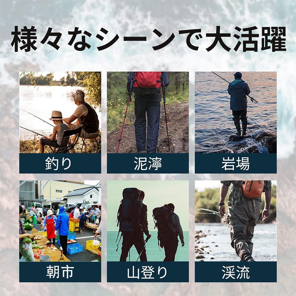 楽天ランキング1位[LOQDNGN] ウェーディングシューズ フィッシング シューズ スパイクピン フィッシングブーツ マリンブーツ ハイカット 完全 マジックテープ