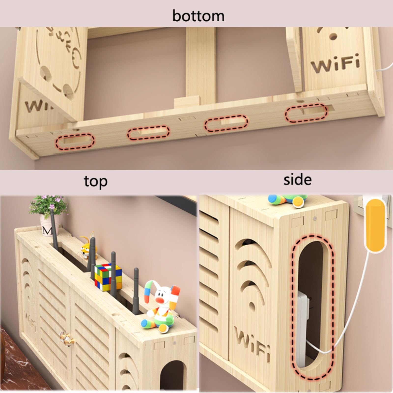 Scatola Per Router WiFi Da Parete | Con Fori Di Ventilazione | Per Nascondere Cavi E Dispositivi - Foto 7