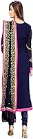 Vista 2 de Nivah Fashion Conjunto de traje Salwar bordado Georgette para mujer cosido listo para usar