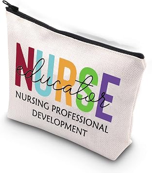 XYANFA Nurse Educator Makeup Bag Clinical Diabetic Nurse Educator Gifts For Women Nursing Thank You Gifts Teacher Cosmetic Bag NURSE educator