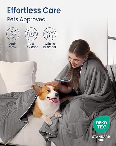 Miniatura 5 de Edredón refrescante tamaño Queen, manta transpirable para personas que duermen con calor y sudores nocturnos, Q-Max 0.46 Tech, ropa de cama ligera y