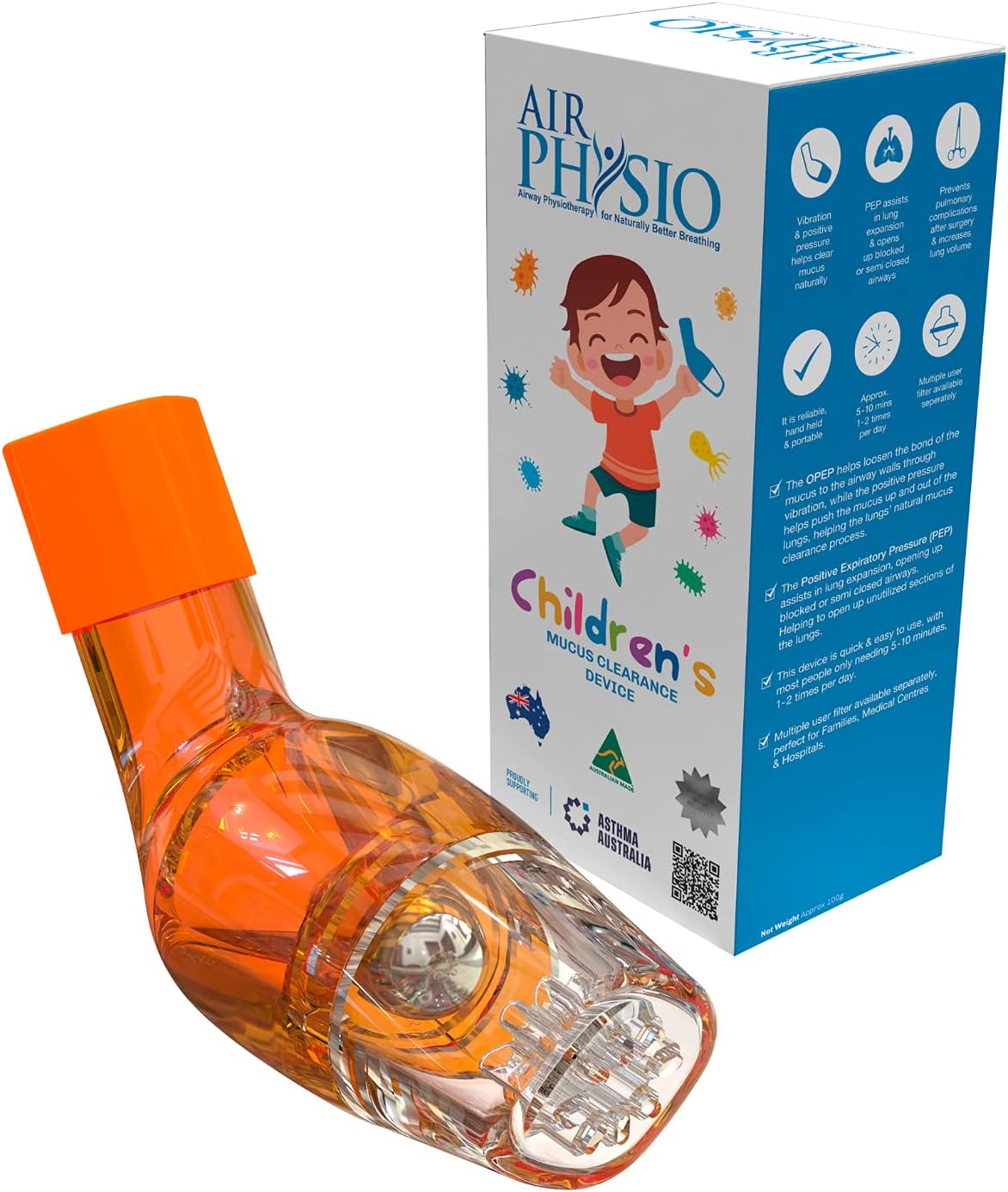 AirPhysio Adult Low Lung & Children's Natural Lung Expansion and Mucus Clearance Device, Breathing Exerciser, Cleanse Therapy Aid