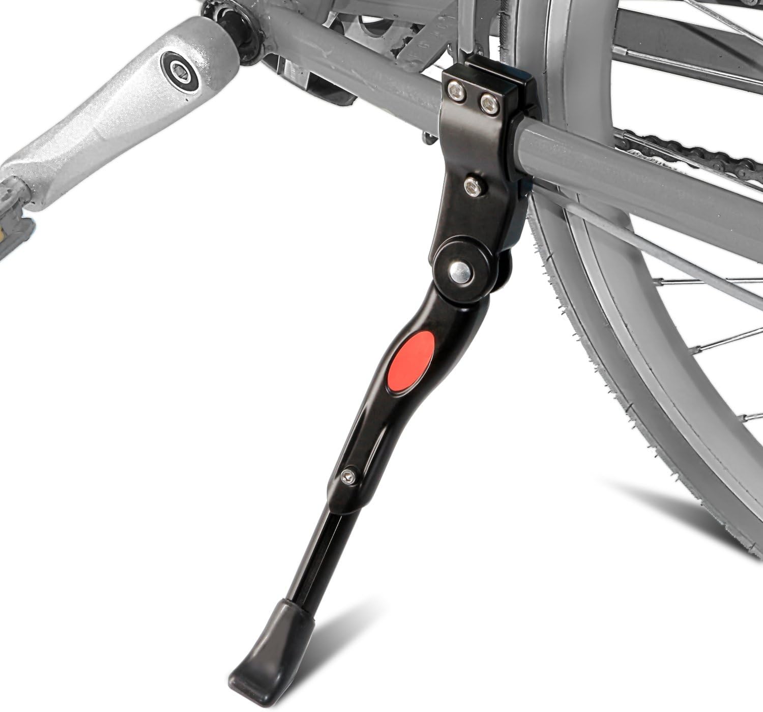 Trehai Bicycle Kickstands, Adjustable Folding Aluminum Alloy MTB Road Cycling Bike Rear Side Kick Stand, for Bicycle 22"-27" and 700 Road Bike, Black