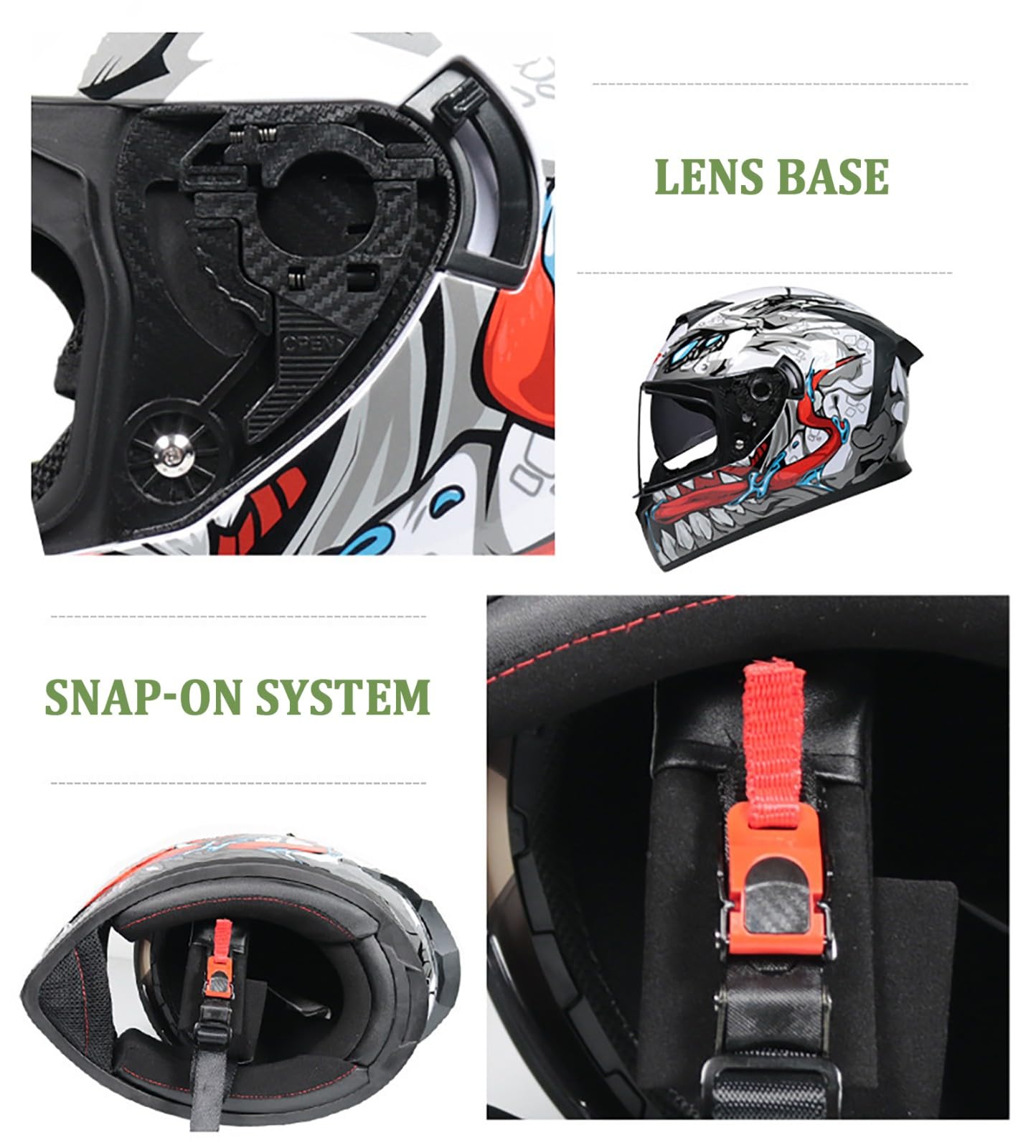 Casco De Motocross, Casco Integral De Motocicleta Homologado Según ECE 22.06, Casco Integral De Motocicleta con Visera Solar Abatible para Hombre Y Mujer