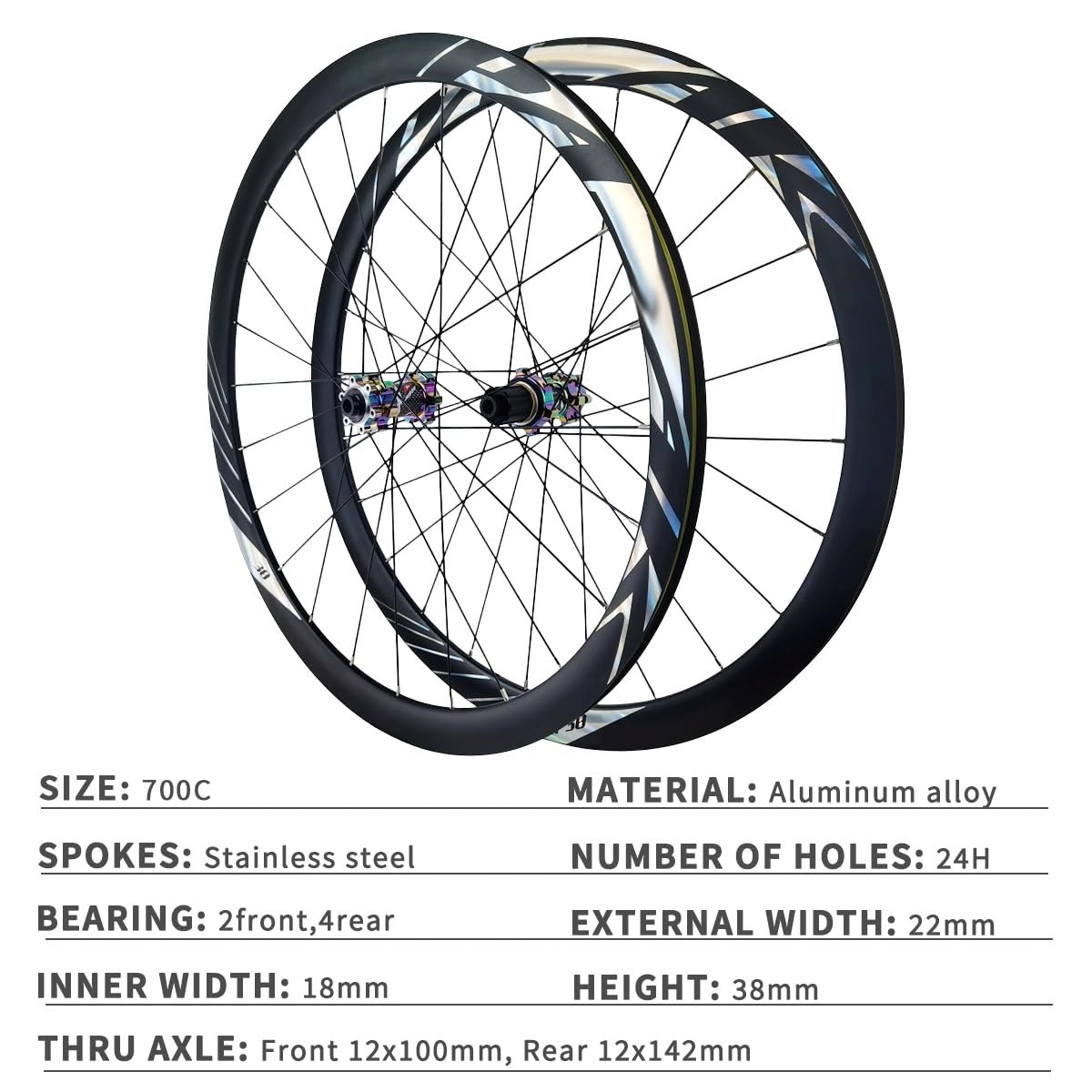 Rennrad-Laufradsatz 700C Steckachse Laufrad Set Scheibenbremse Fahrrad-Rad